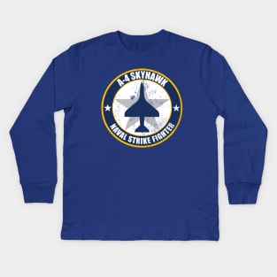 A-4 Skyhawk (distressed) Kids Long Sleeve T-Shirt